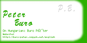 peter buro business card